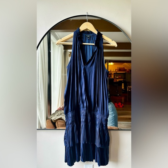 Anthropologie CURRENT AIR | Cara sleeveless Pleated Mini dress | size Large - Picture 9 of 11